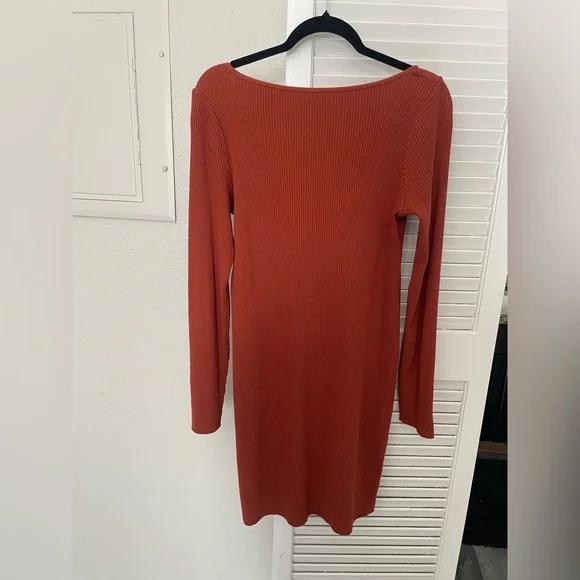 NWT Vince Rust Long Sleeve Dress SIZE LARGE 80 MSRP - Picture 4 of 6